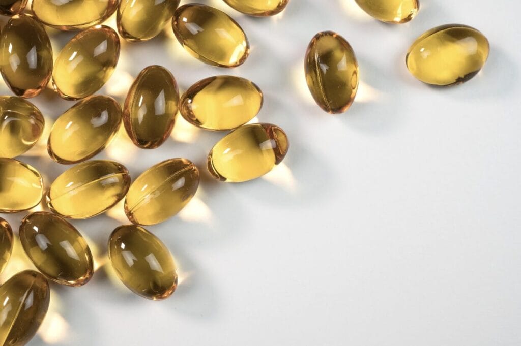 Fish oil supplement capsules